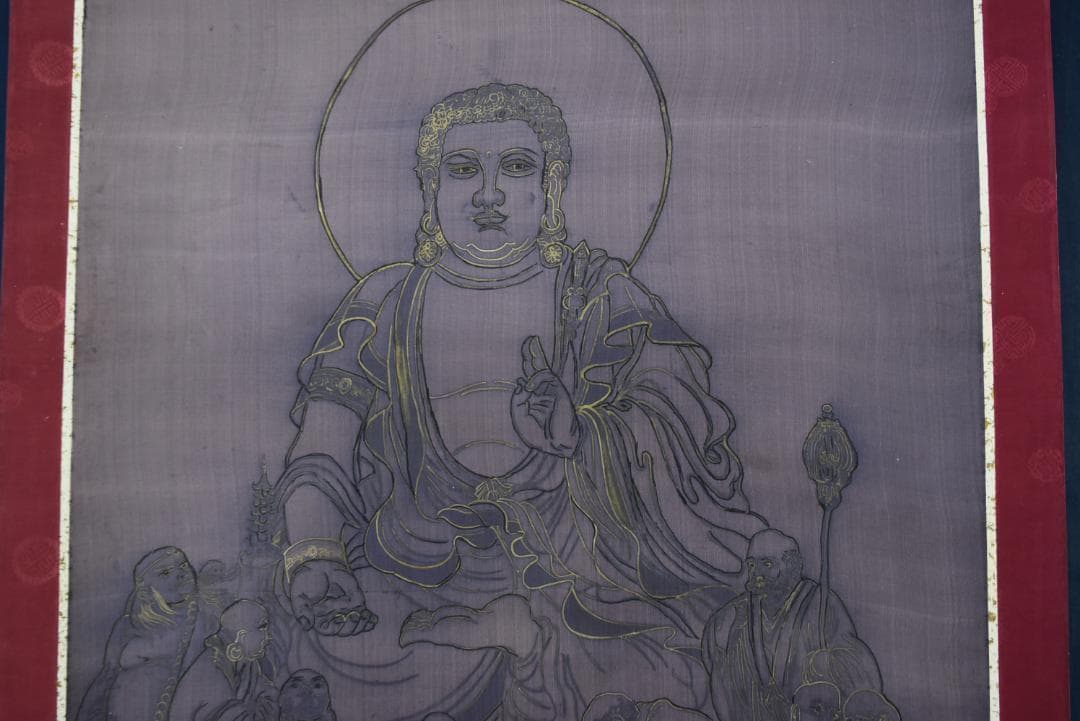 作者不詳/十六羅漢図/掛軸/名家伝来/Z-827