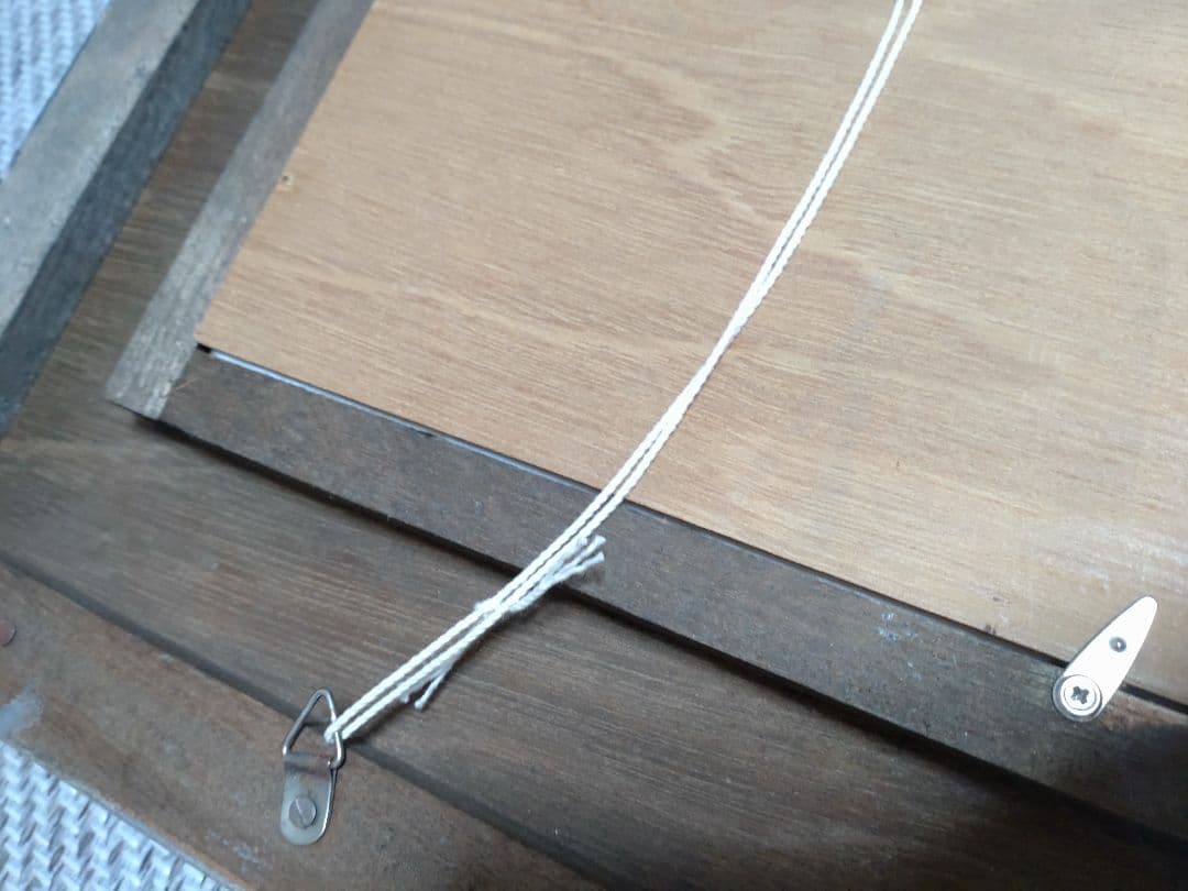 兎の油絵【耳をすます】1点物の原画/作詞サイン入り◆額縁付属