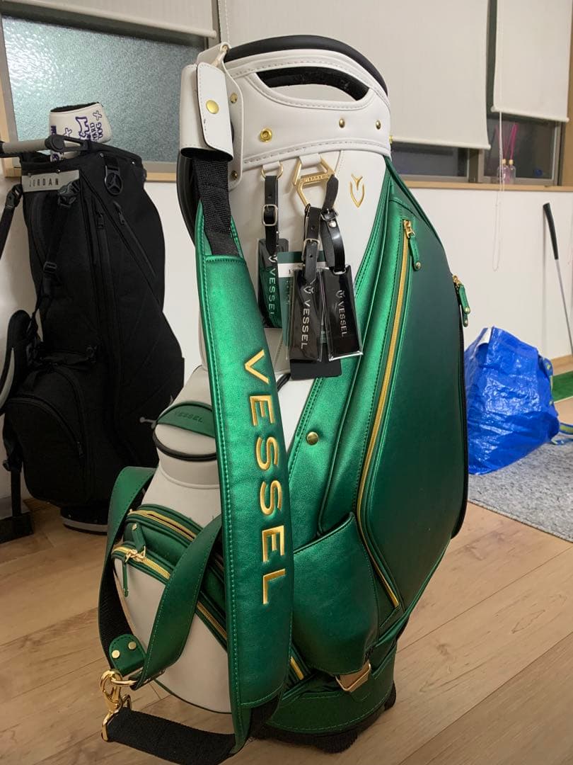 VESSEL ゴルフバッグ グリーン/ホワイト