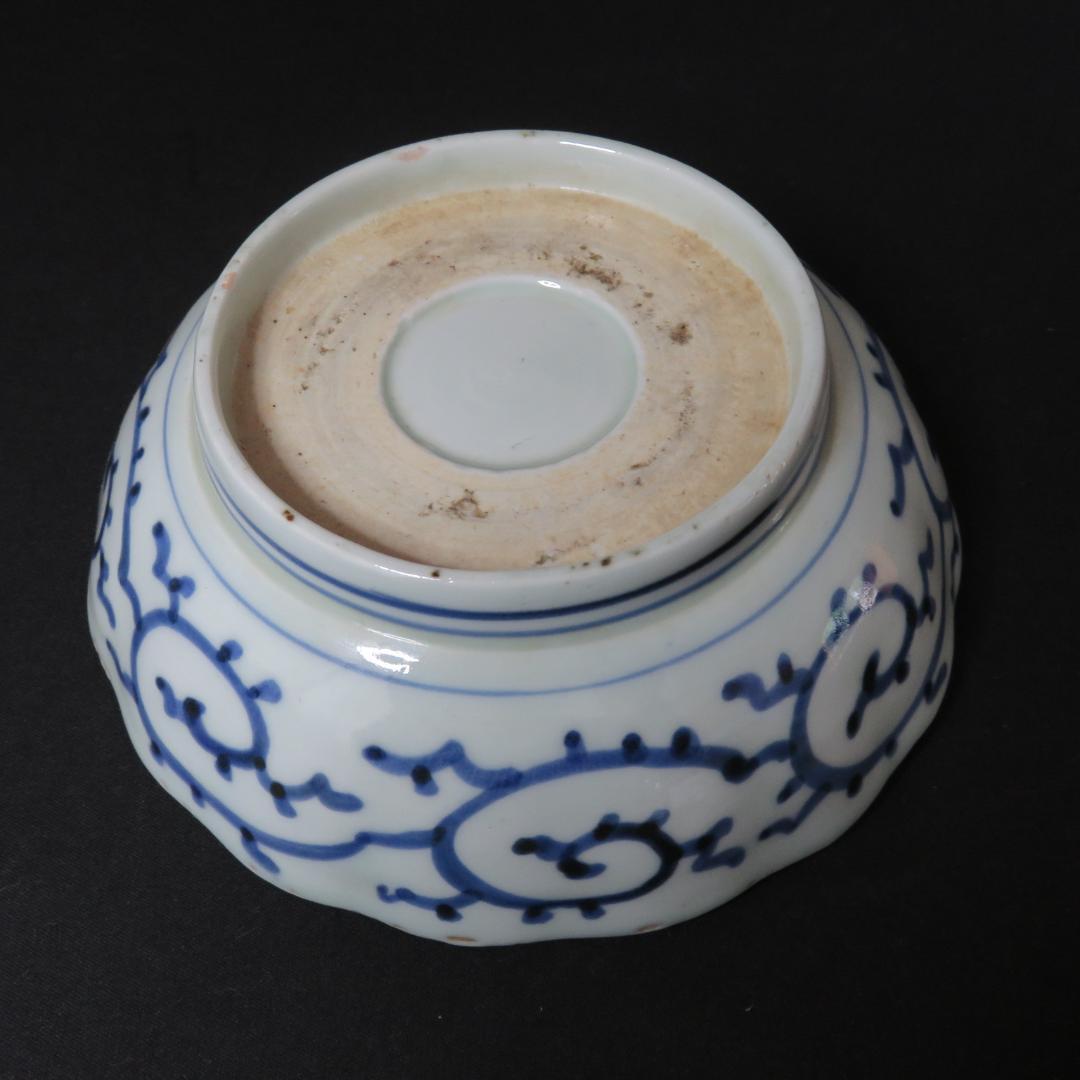 なます皿 5枚 江戸 蛇の目 唐草 松竹梅 窯傷 歪み 蔵出し