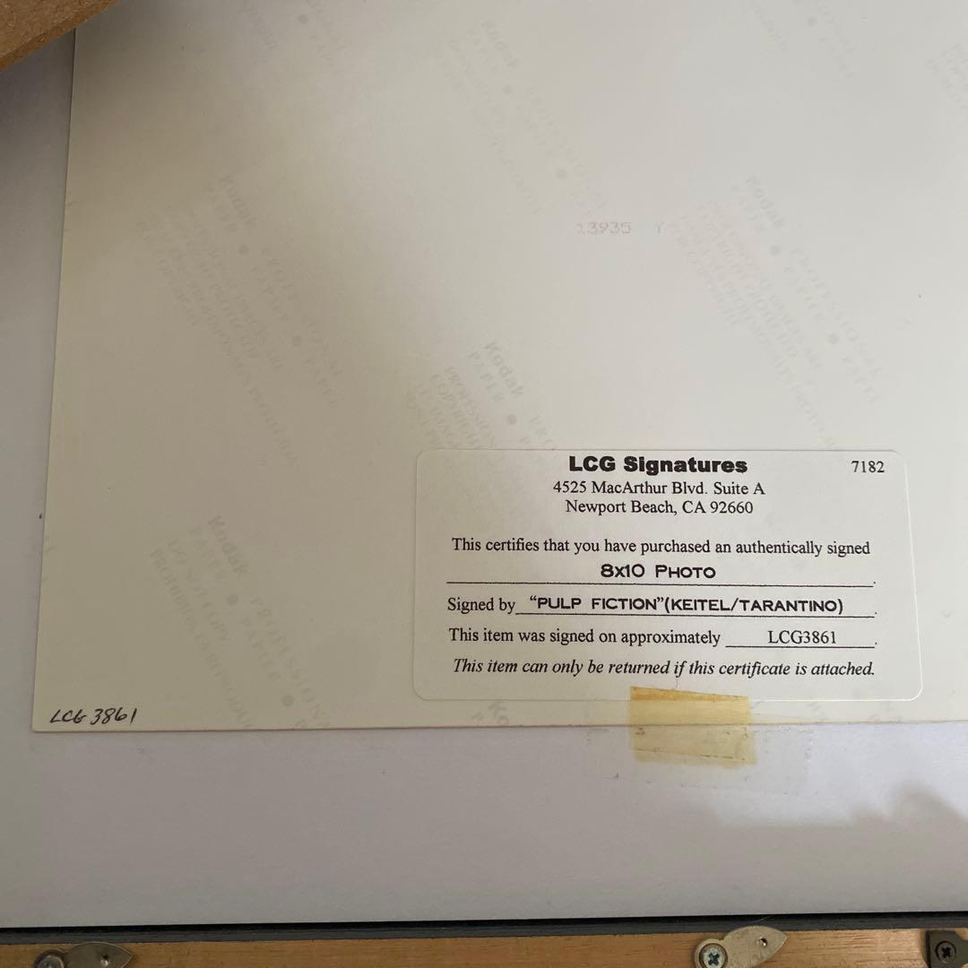 値下げ中　パルプフィクション　タランティーノ　ハーヴェイカイテル　サインフォト