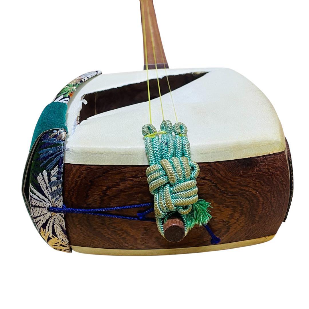 民謡 三味線 中棹 東さわり 撥 地唄 一枚甲 皮破れ ケース付