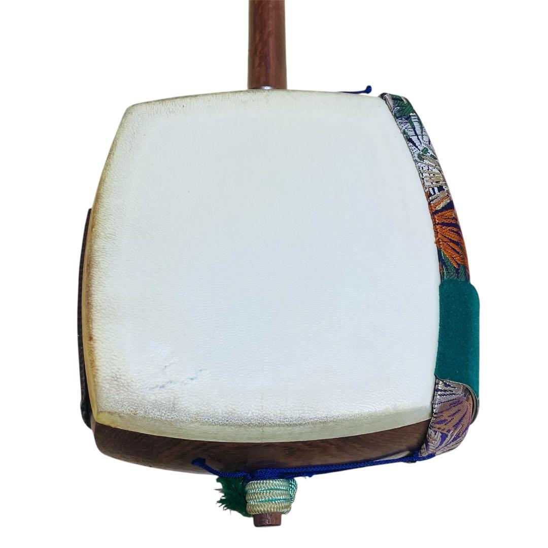 民謡 三味線 中棹 東さわり 撥 地唄 一枚甲 皮破れ ケース付