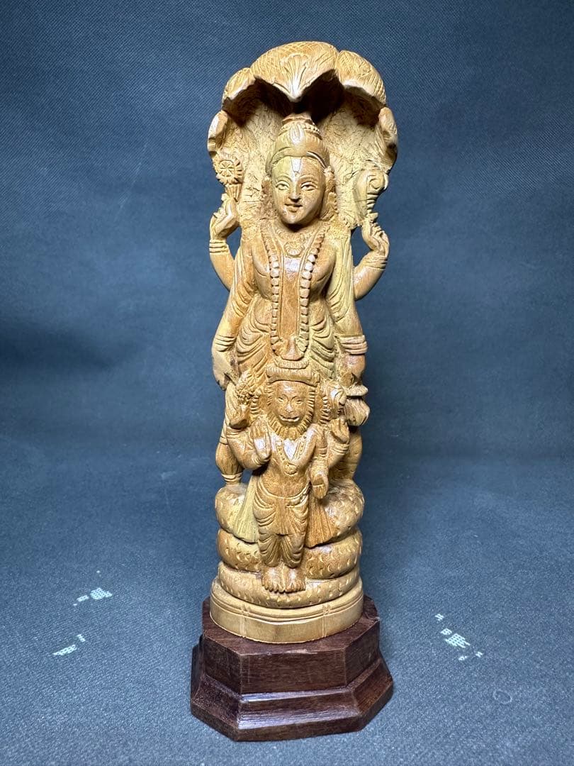 白檀　インド　木彫り　仏教美術　仏像 骨董 木像アンティーク　魔除け　お守り