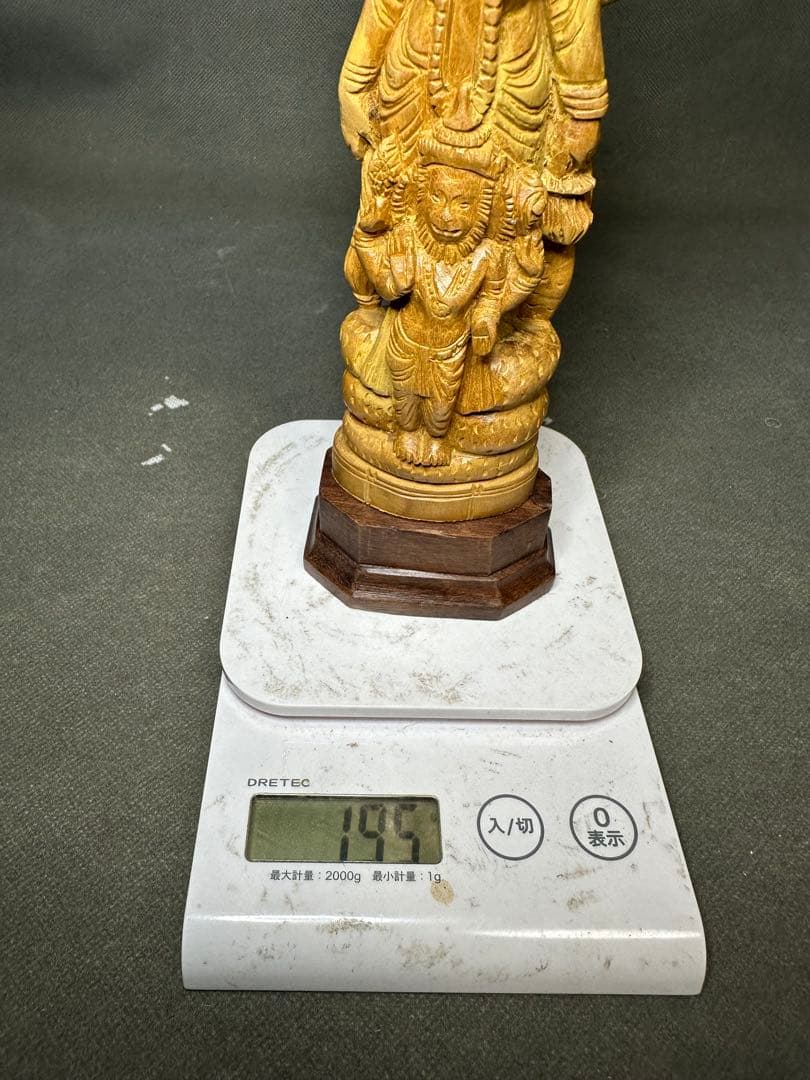 白檀　インド　木彫り　仏教美術　仏像 骨董 木像アンティーク　魔除け　お守り