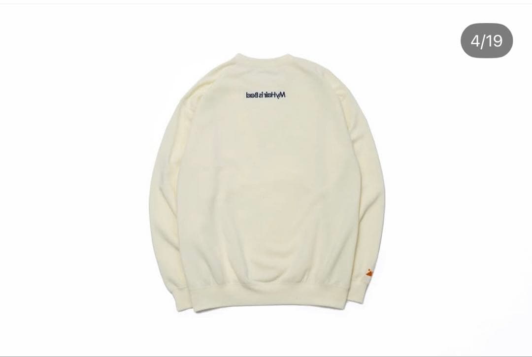 My Hair is Bad 新作 ロゴ刺繍スウェット トレーナー アイボリー