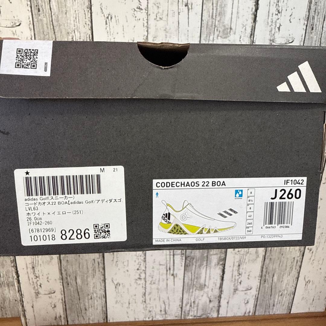 ゆ*い様 adidas ゴルフシューズ BOAホワイト/イエロー