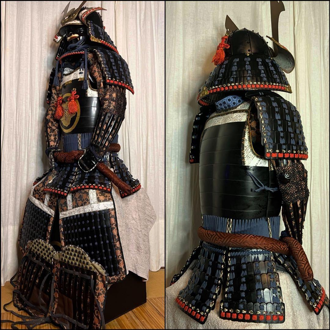 新品同様、美品！『光忍』丸武工房製【鎧•甲冑】紺糸威 黒胴 当世具足　甲冑 一式