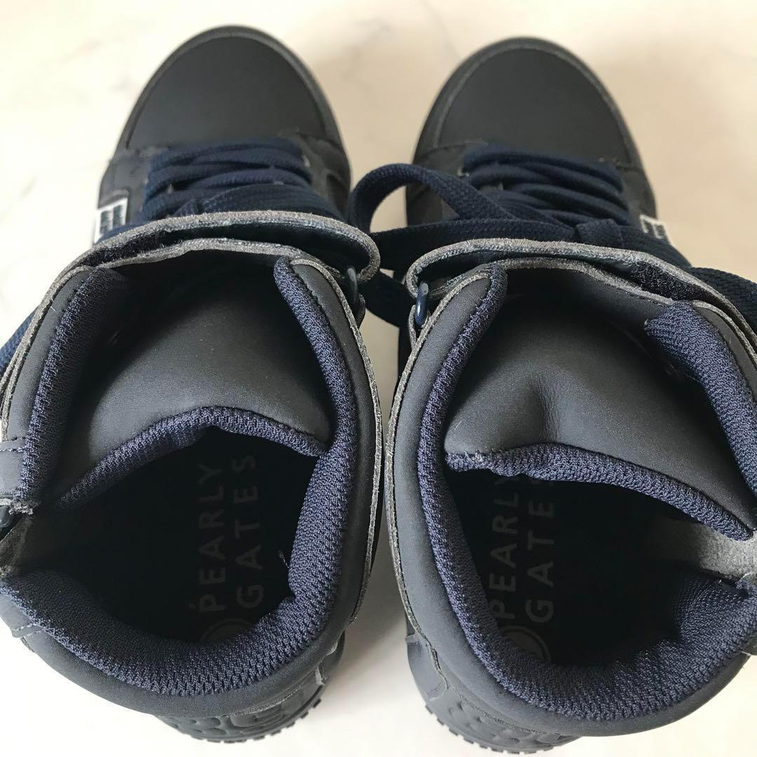 定価35200円【新品】24.5cmパーリーゲイツミドルカットゴルフスパイク紺