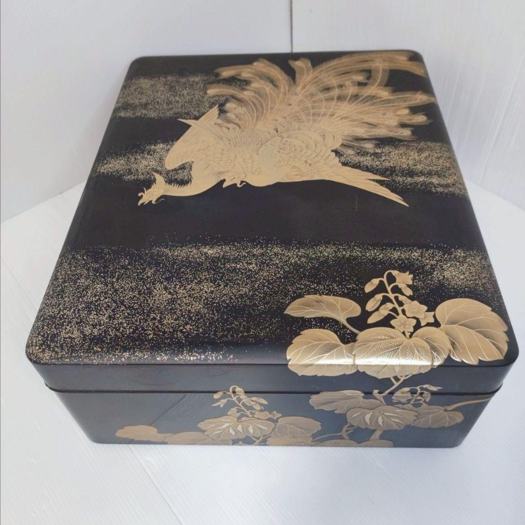 【希少】金蒔絵 鳳凰文様 漆器文箱 書道具 アンティーク