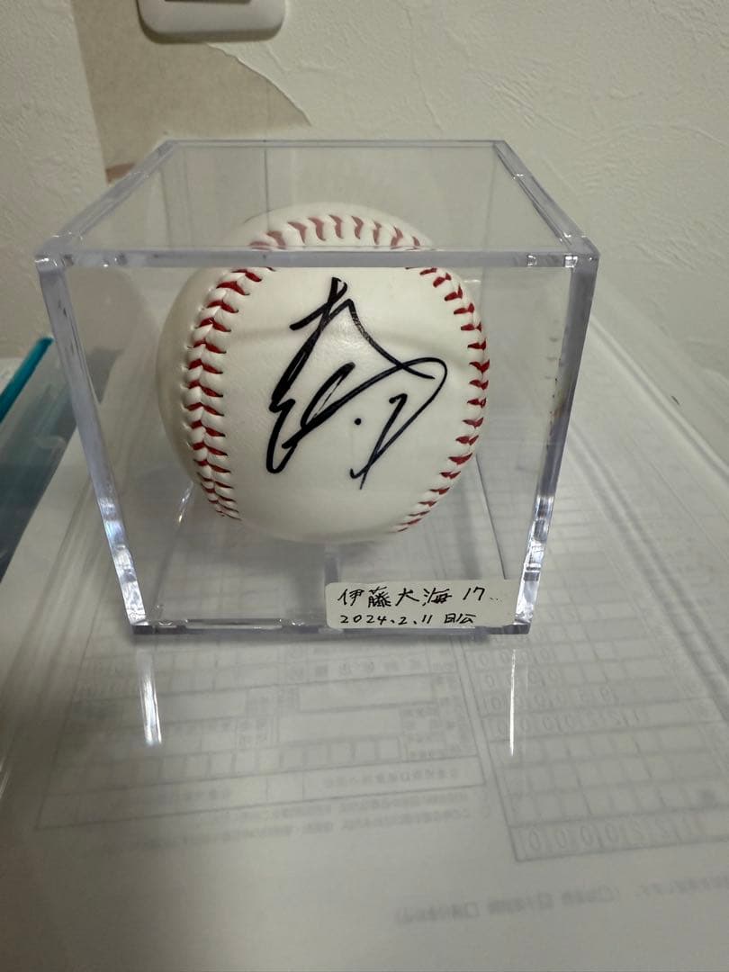 直筆サイン入り2024春季キャンプボール　伊藤大海　貴重！最多勝！最高勝率！二冠