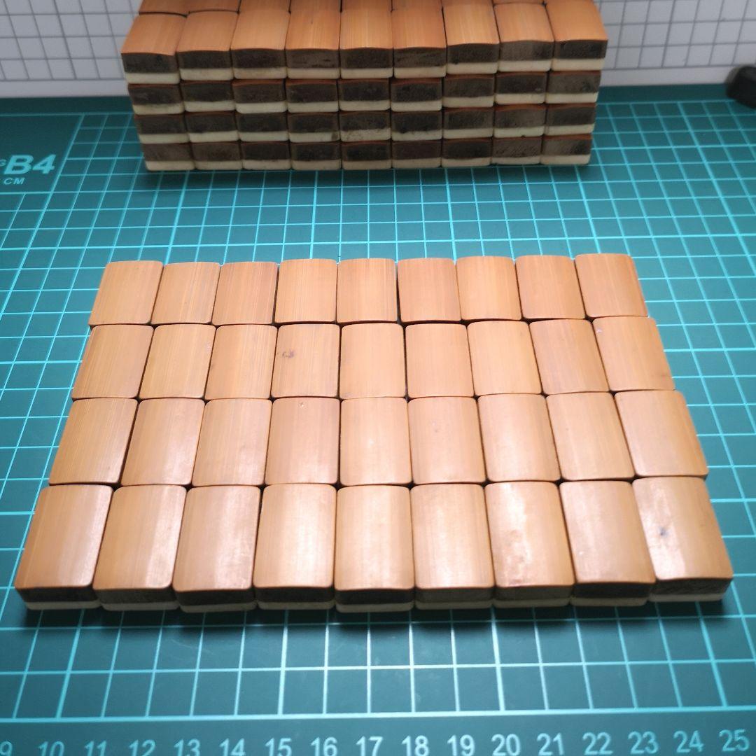 麻雀牌 骨と竹 骨董品 木箱入り 上海古鎮