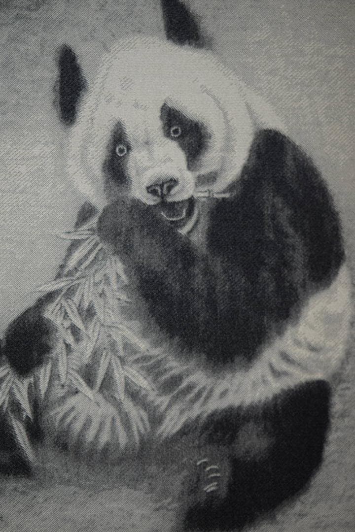 複製/段忻然/熊猫/パンダ図/中国/工芸/布袋屋掛軸HK-8