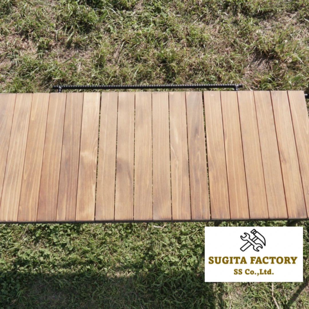 ざ*ん様 檜無垢材　細板　タフまる対応アイアンテーブル　キャンプテーブル　ローテ