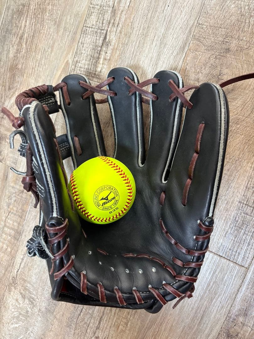 YSF硬式野球用レザーグローブ 黒/茶