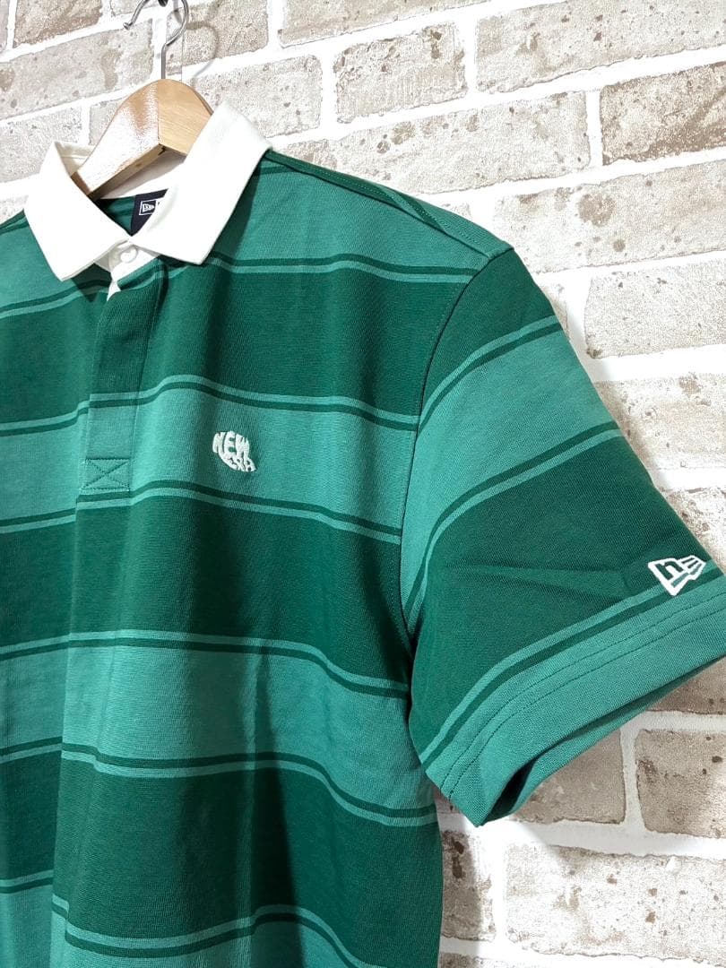【早い者勝ち✨】新品 ニューエラゴルフ メンズ 半袖 ポロシャツ L ボーダー