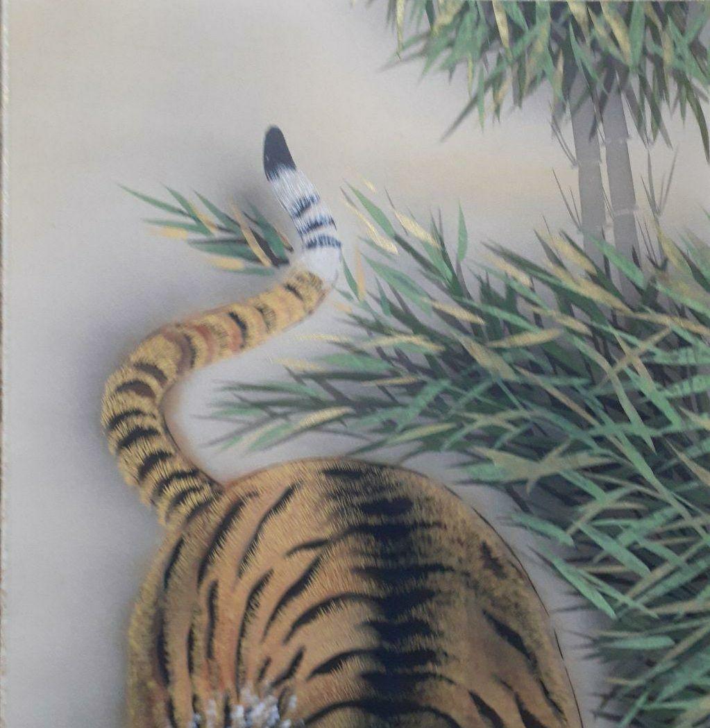 掛け軸/猛虎/清末玉峰？