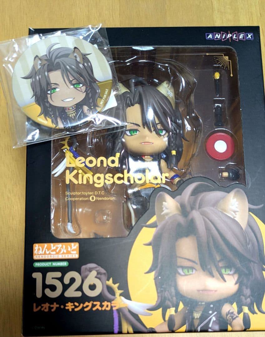 【中古】ツイステ レオナ・キングスカラー ねんどろいど 缶バッジ付き