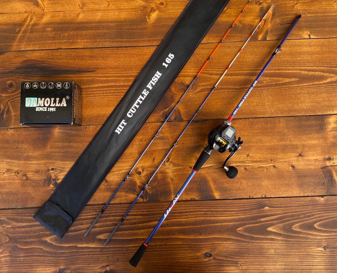ジギングロッド　デジタルカウンター付きベイトリール　イカメタル　2wayティップ