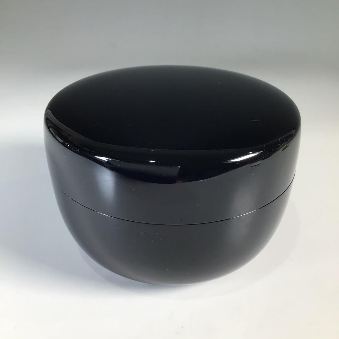 Ｎ４８５　棗　『塗師　照屋和那作』『真塗』『平棗』　共箱　茶道具