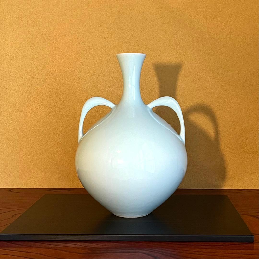 九谷焼 白磁 堂前忠正 作家もの 壺 つぼ 共箱 共布