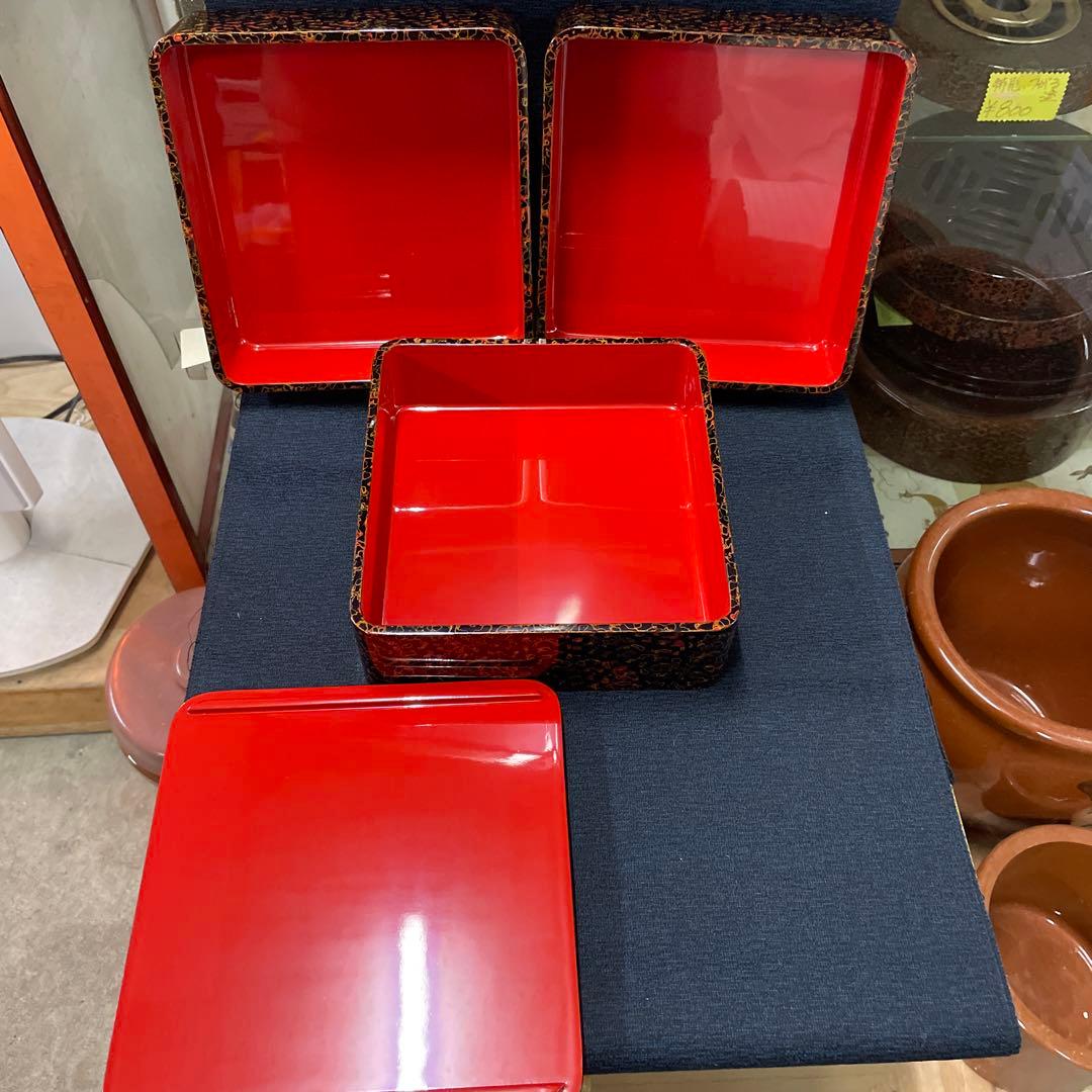 高級津軽塗り　重箱 3段重『大』(天然木)おまけ付き