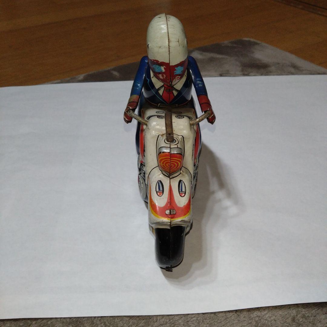 昭和レトロ アサヒ玩具 ブリキ製 白バイ