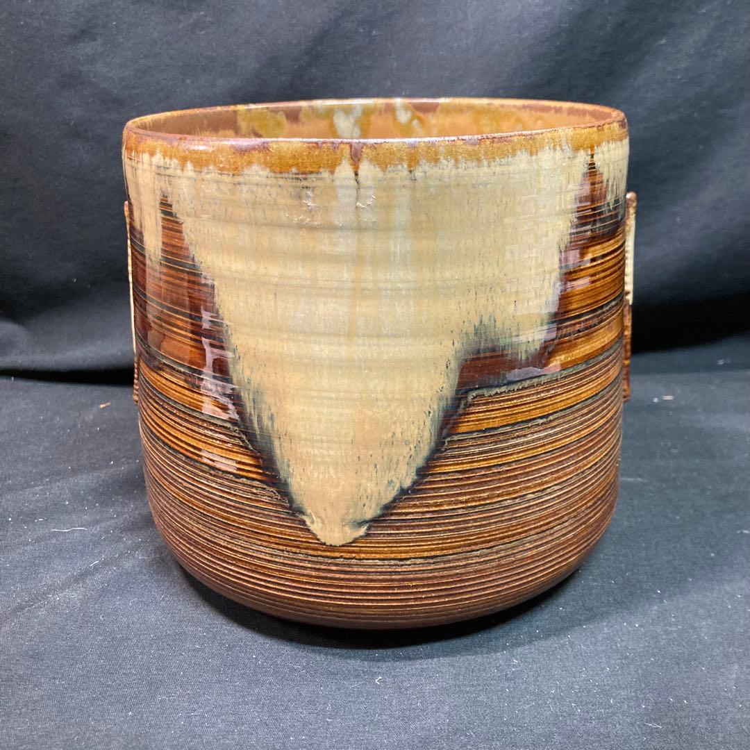 《元永彰一》高取焼 水指 耳付 茶道具 共箱付