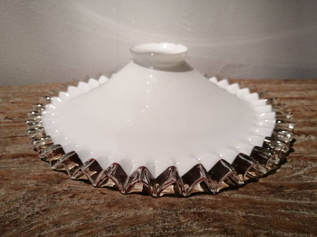 【最終価格】大正ロマン　乳白・ピンク・透明三色電笠