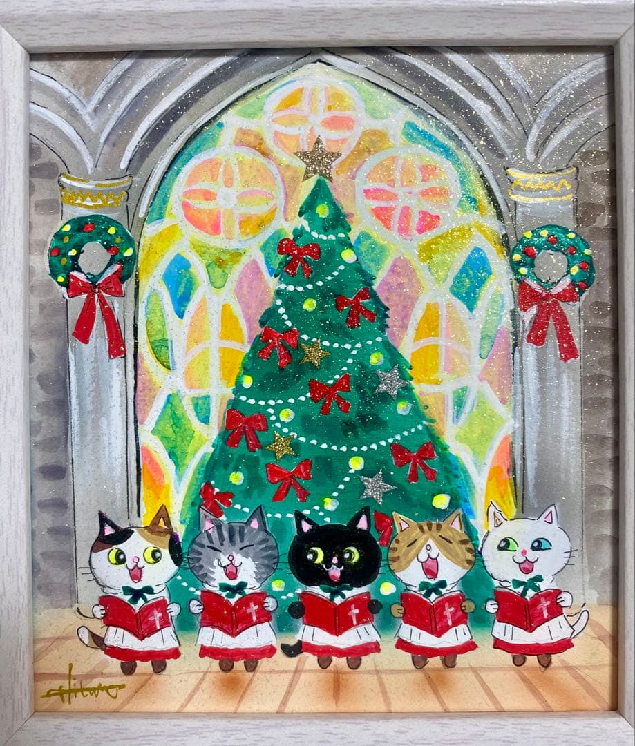 momorin 絵画4点　雪華の天使