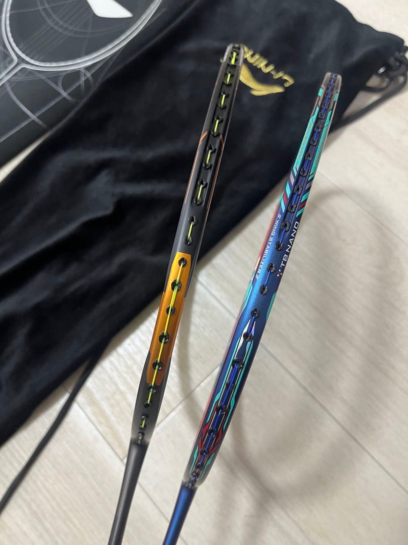 未使用！渡辺勇大使用モデル！LI-NING 9000C等バトミントンラケット２点
