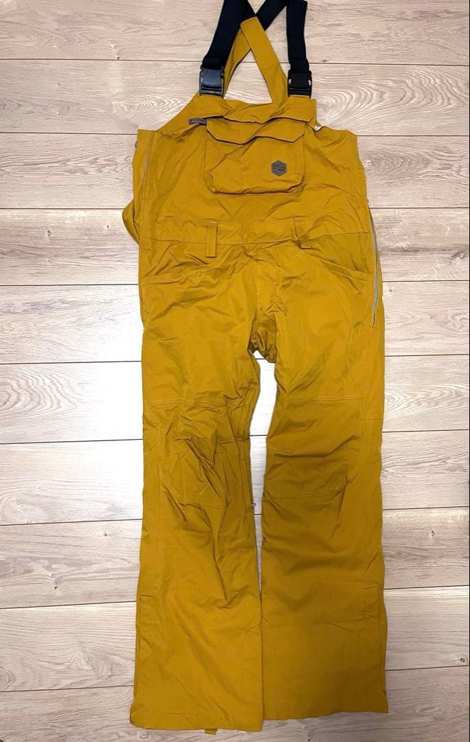 女性用イエローサスペンダー付きスノーボードウェアストレッチヒブパンツ