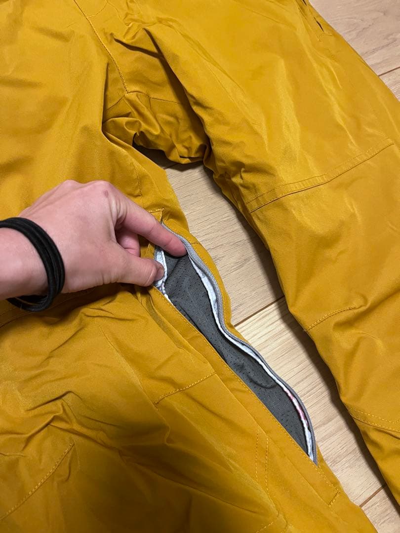 女性用イエローサスペンダー付きスノーボードウェアストレッチヒブパンツ