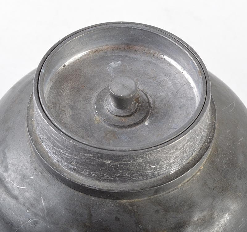 煎茶道具　古錫　点銅款　茶壷　茶心壷　約278ｇ　M R4678