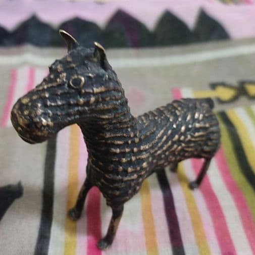 【アンティーク】インドの鋳造工芸品✨馬のブロンズ像