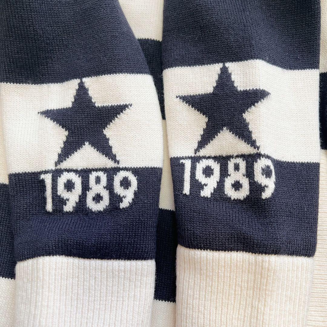 極美品　パーリーゲイツ　近年　蓄熱裏地　防風　スニード　ニット　ボーダー　スター