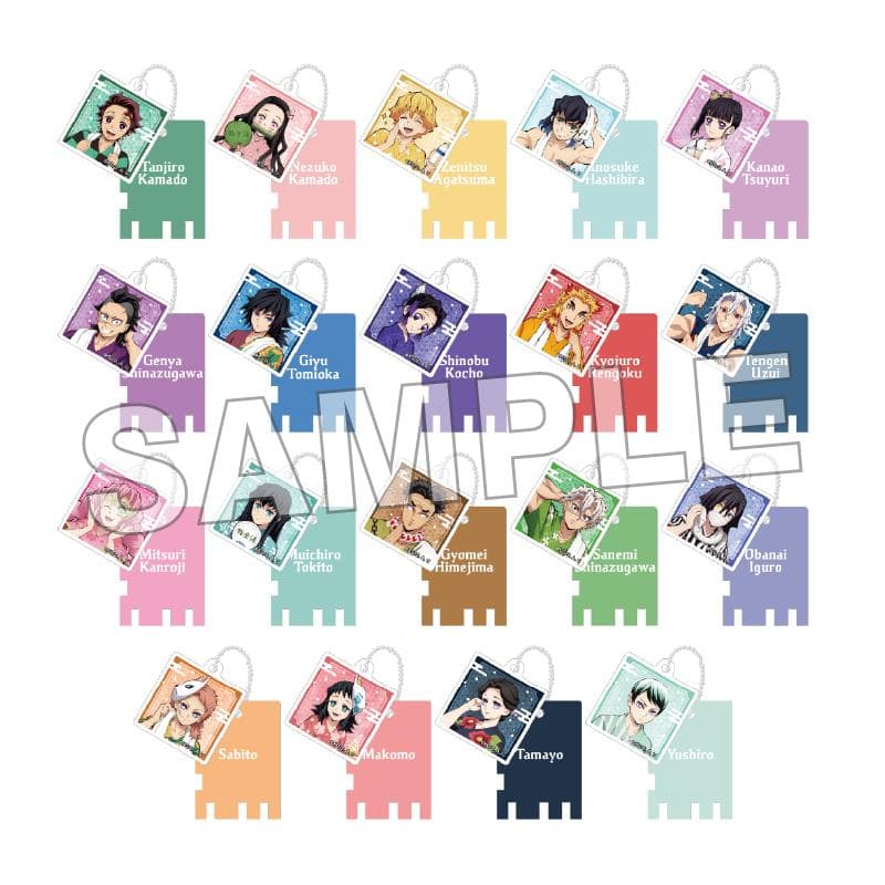 鬼滅の刃×極楽湯・RAKU SPA 銭湯錠風キーホルダー　全19種セット