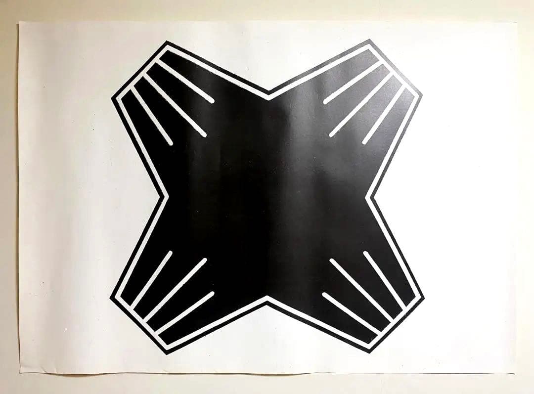 仲條正義 2002年作『仲條のフジのヤマイ』シリーズポスター【富士山幾何学模様】