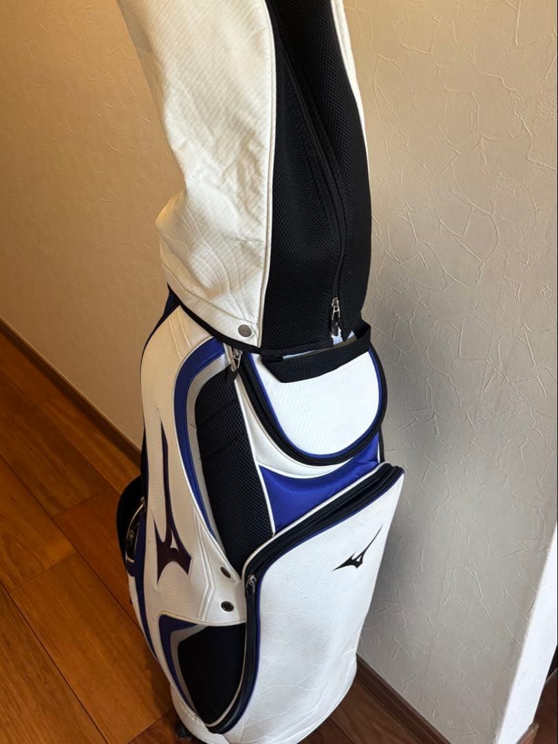 Mizuno キャディバッグ ホワイト/ブルー　おまけ付き