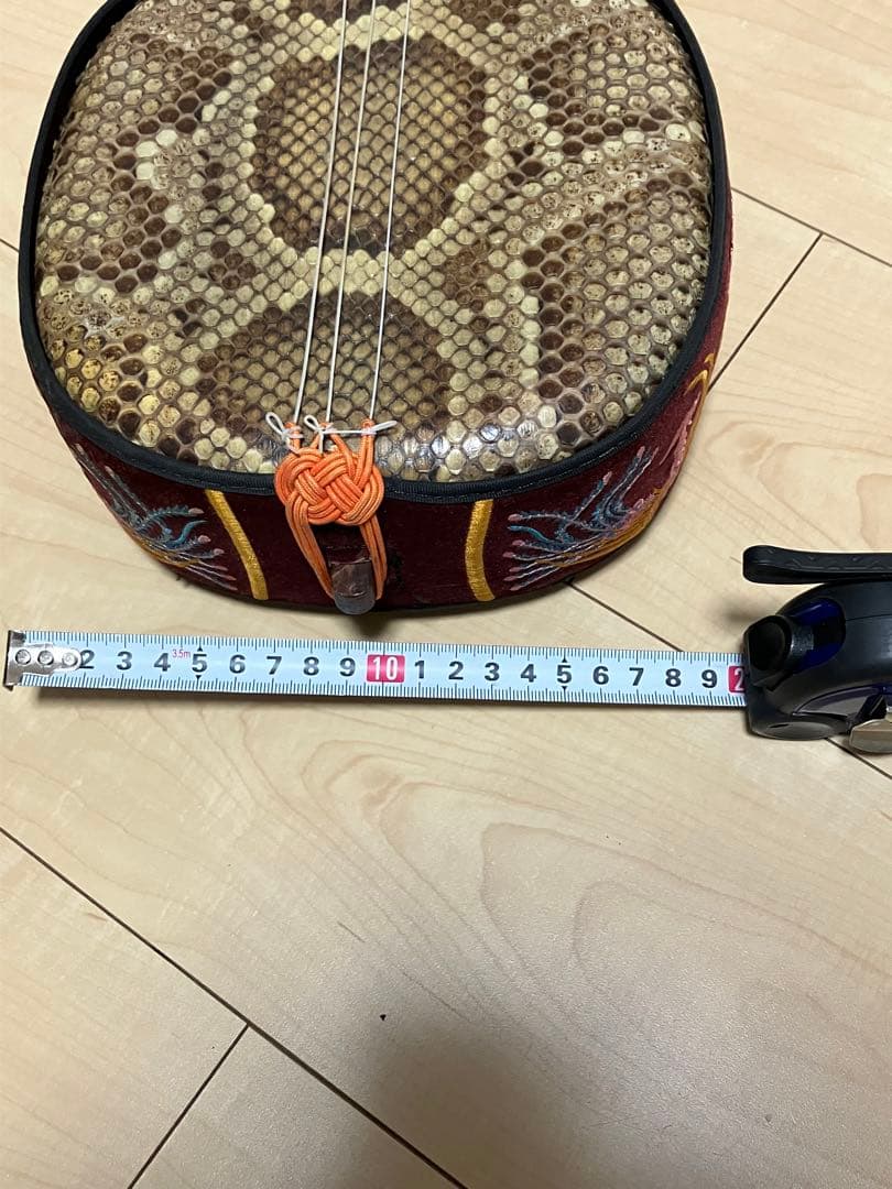 【動作品】 沖縄三線 三味線 へび皮 蛇皮 蛇革　希少 レア