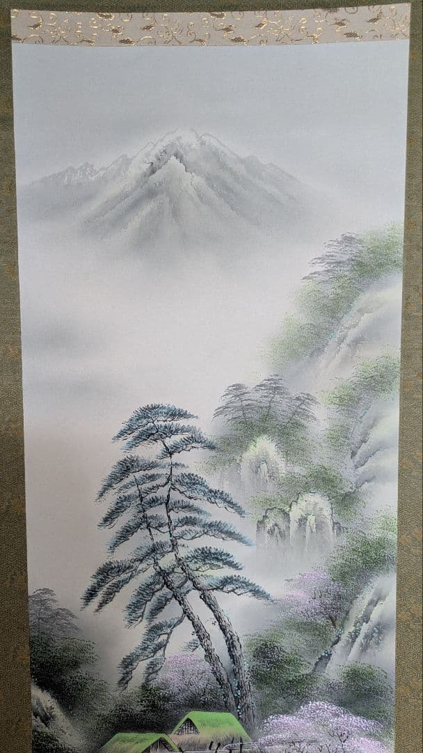 水墨画 桜 小森清 山と川の風景