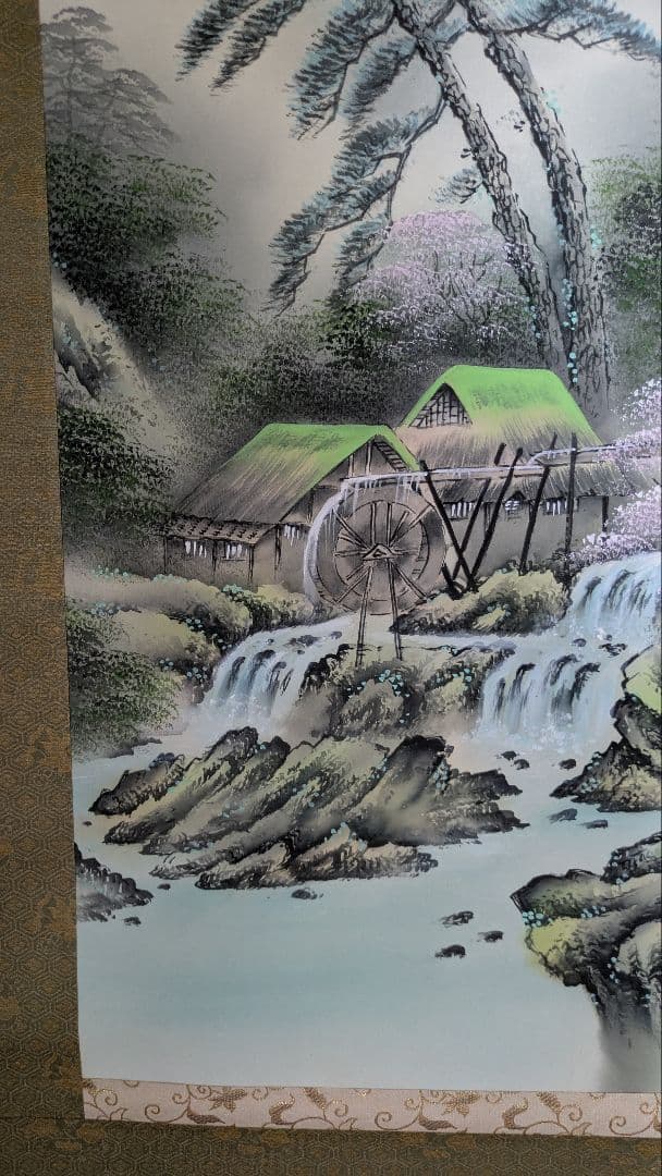 水墨画 桜 小森清 山と川の風景