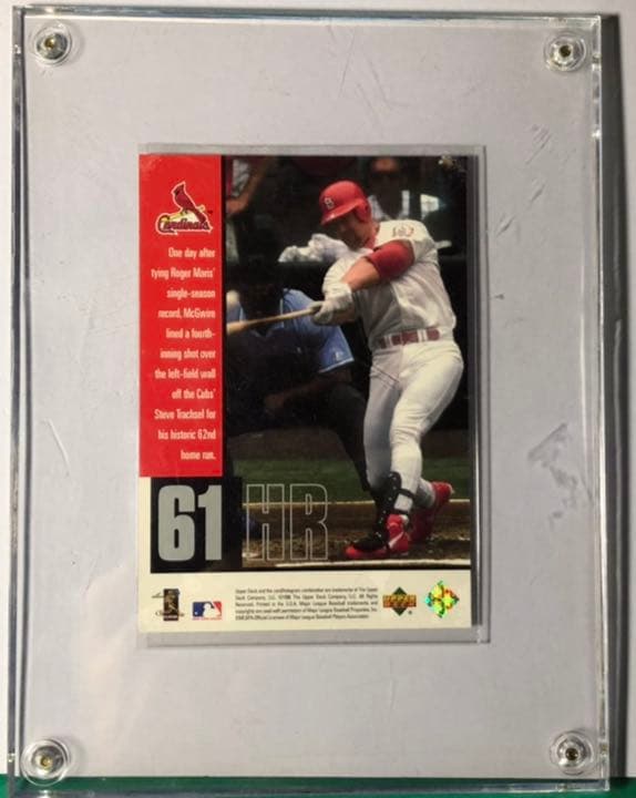マークマクガイヤー　カード　ホームラン記念　クリアプレート
