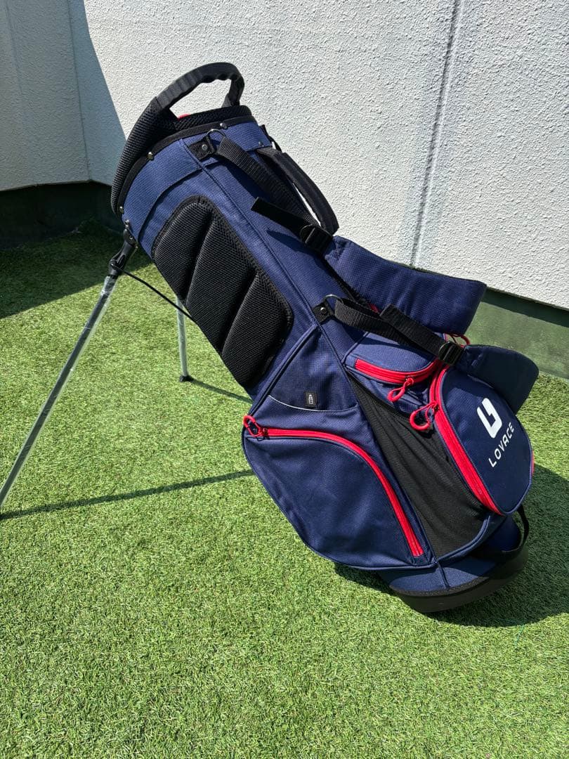 LOVACE スタンドキャディバッグ　ゴルフバッグ　新品　ネイビー　軽量　防水