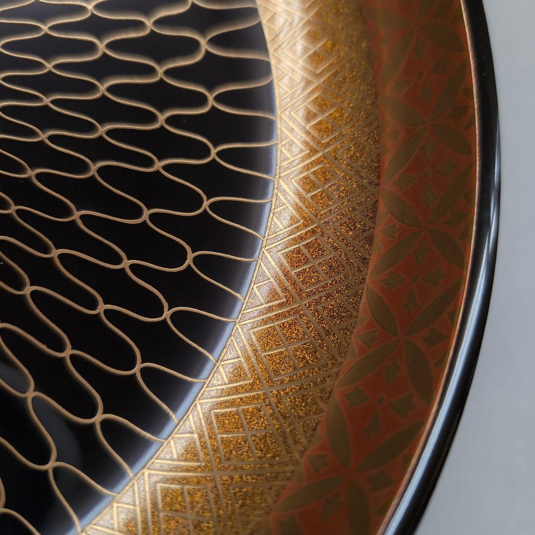 輪島塗　網目祥瑞食篭　松本正（正一）茶道具