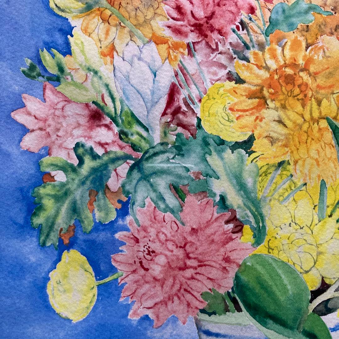 マイテ　デルテイユ￼「スペインの花瓶」有名フランス人画家額56×47絵37×28