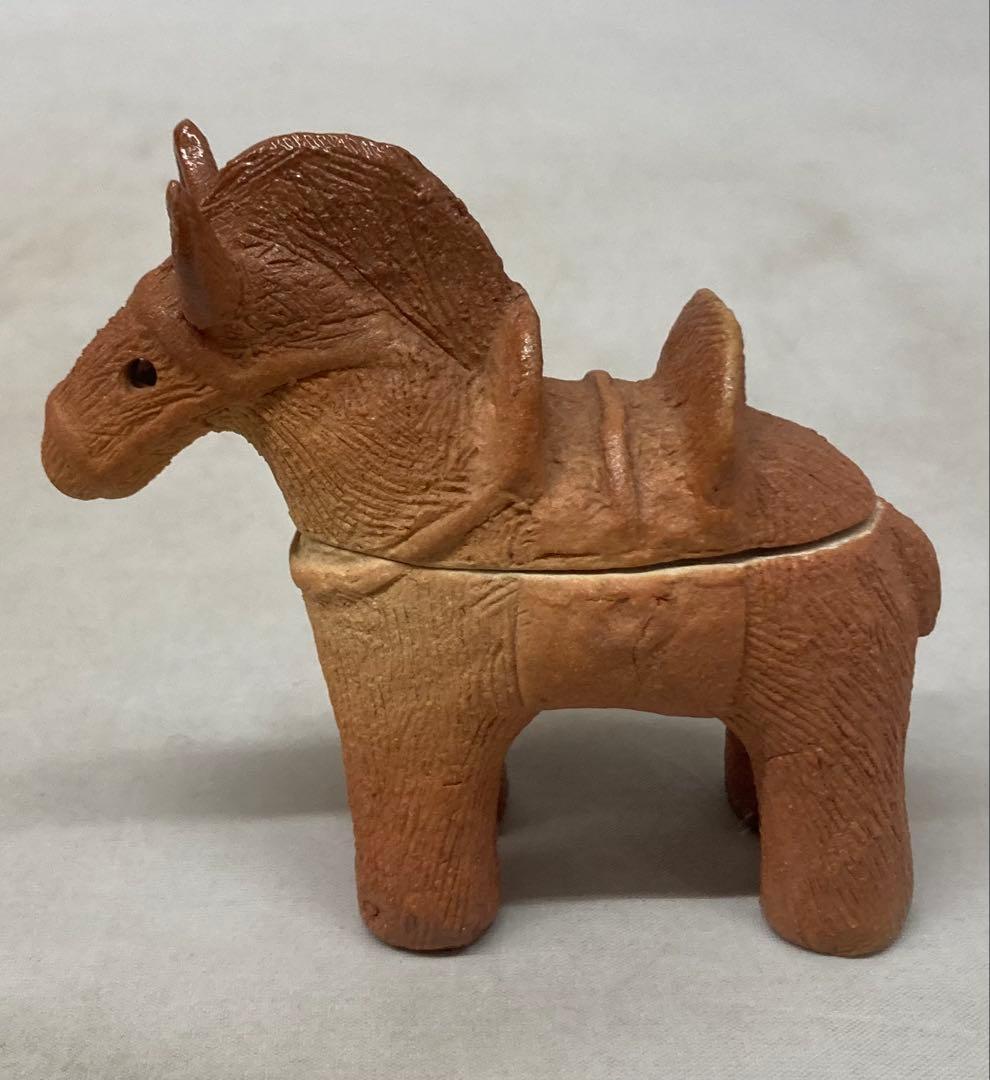 B530s「干支 午 香合」岩淵重哉造　共布共箱　酉々窯　京都　茶道具