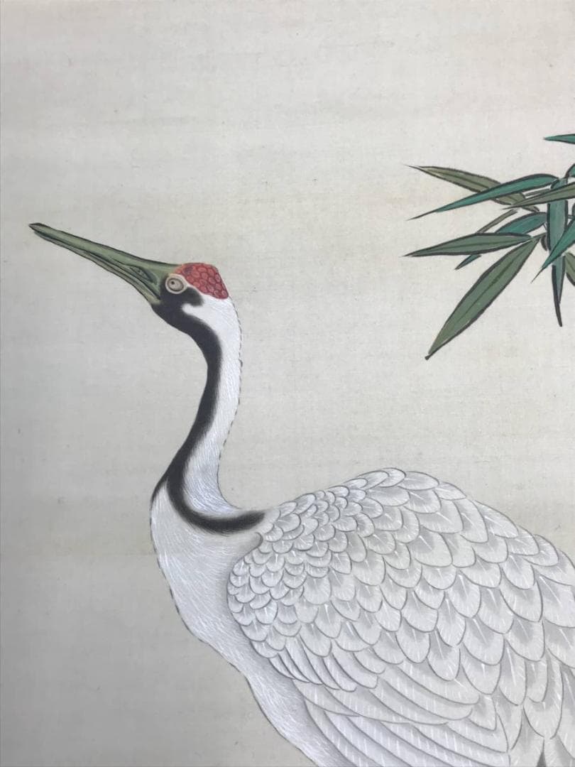 【真作】永年/寿老人竹鶴図/人物図/花鳥図/三幅対/掛軸/名家伝来/AC-787