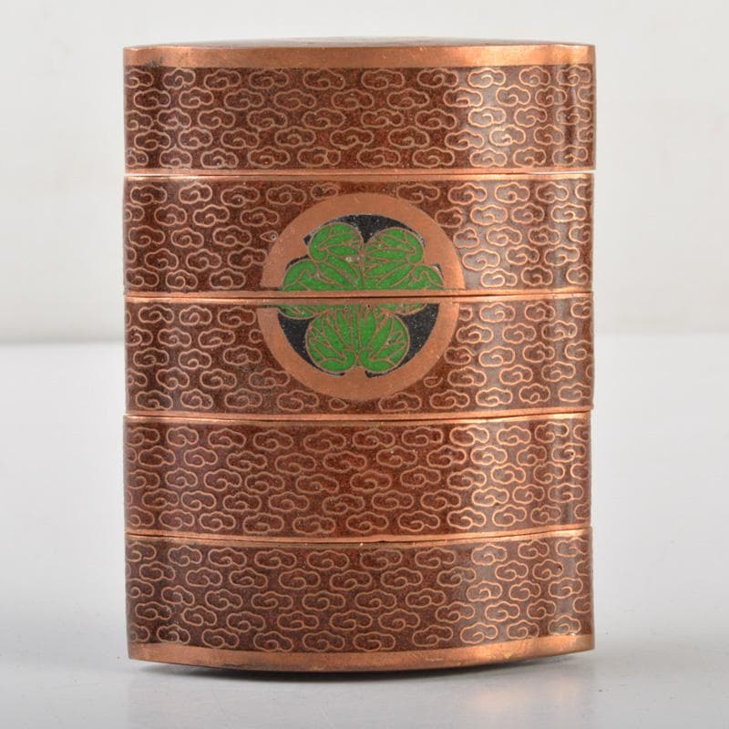 時代提げ物　古七宝　三つ葉葵文　印籠　V　6629