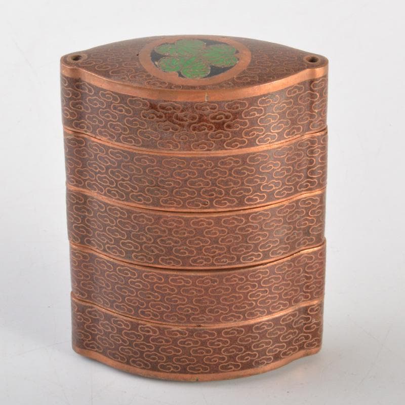 時代提げ物　古七宝　三つ葉葵文　印籠　V　6629